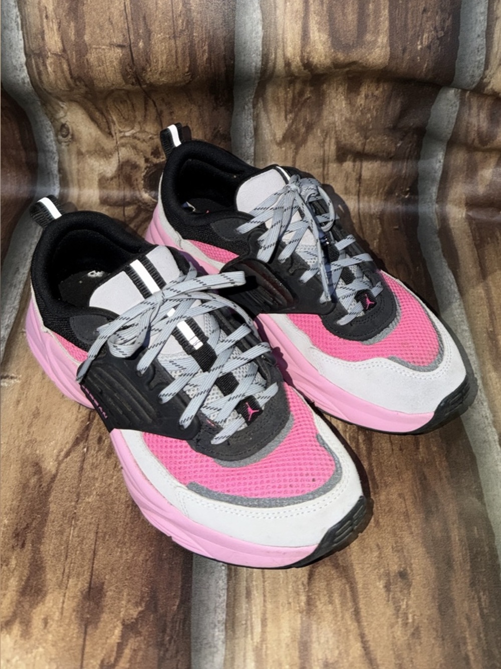 Jordan Kids Pink Black White Athletic Sneakers